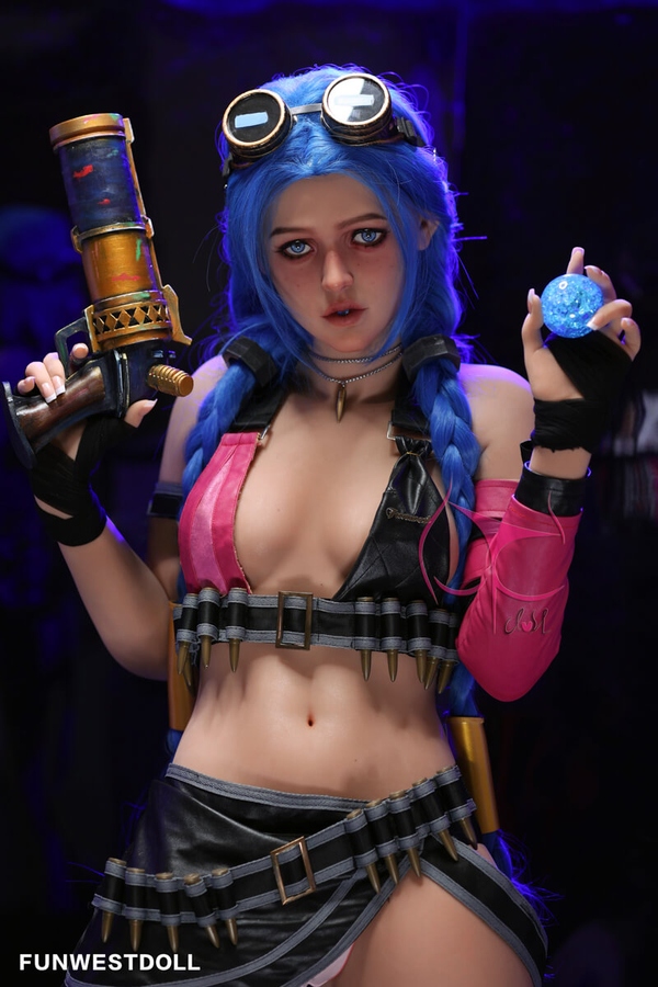 159cm A Cup TPE Blue Eyes Small Breasts Pink Sex Doll Gallery 3