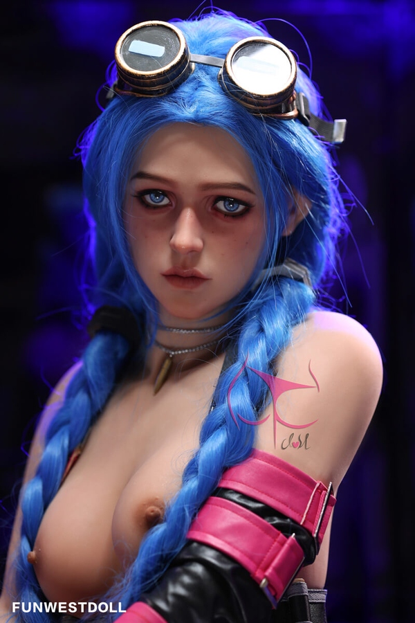 159cm A Cup TPE Small Breasts Blue Eyes Pink Sex Doll Detail View 2