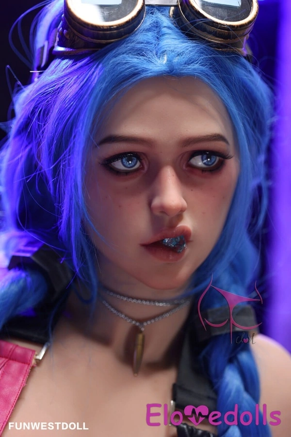 Búp bê tình dục 159cm A Cup TPE Môi đầy đặn Mắt xanh Hồng Xem chi tiết 4