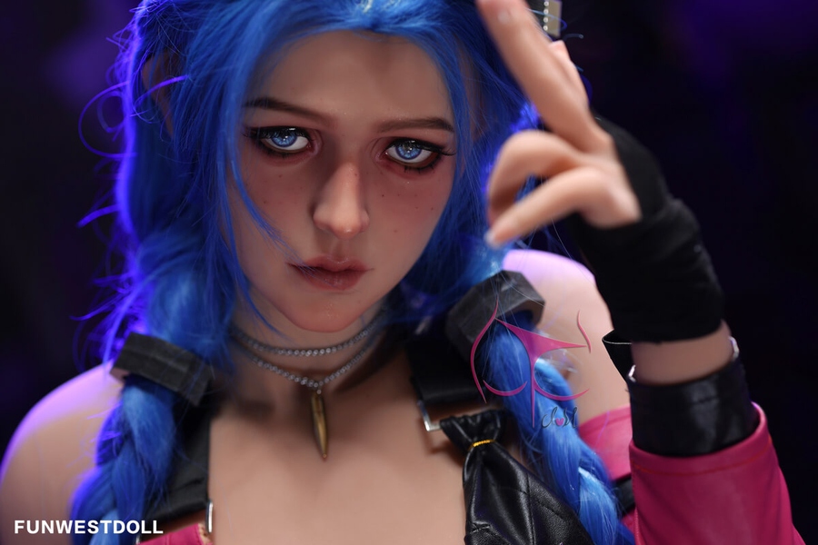 159cm A Cup TPE Petite Blue Eyes Pink Sex Doll Detail View 14