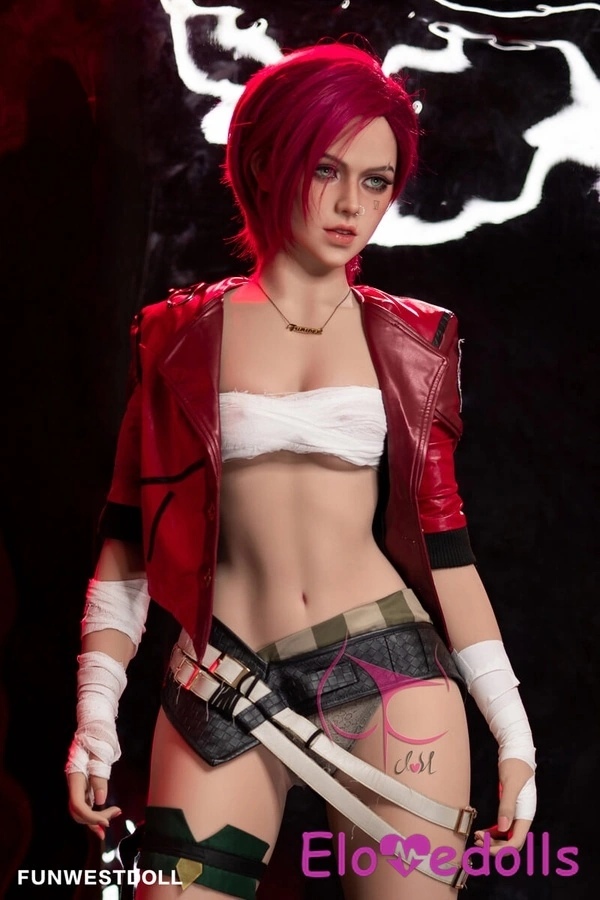 Búp bê tình dục TPE cỡ C 157cm, ngực nhỏ, mắt xám, màu hồng, chi tiết xem 8