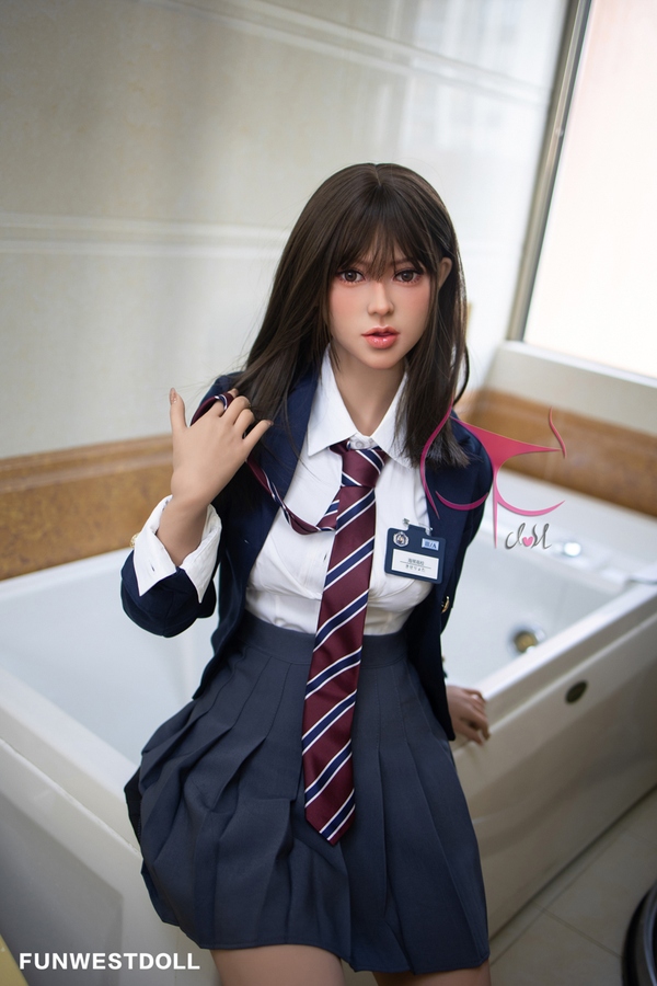 165cm C Cup TPE Gray Eyes Thin Lips Black Sex Doll Product