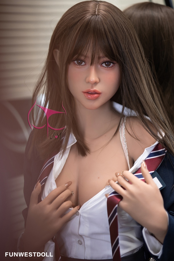 165cm C Cup TPE Gray Eyes Thin Lips Black Sex Doll Detail View 1