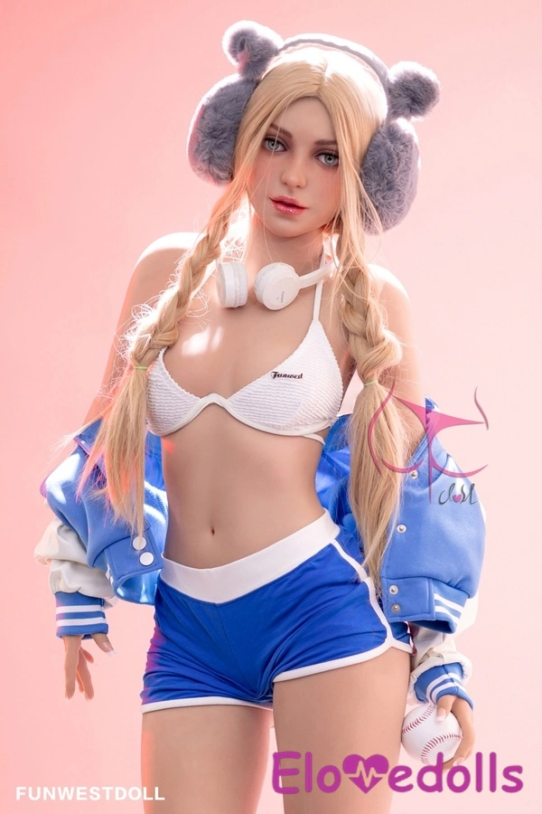 ตุ๊กตาเซ็กส์ TPE ขนาด 159 ซม. คัพ A ดวงตาสีฟ้า หน้าอกเล็ก ริมฝีปากบาง