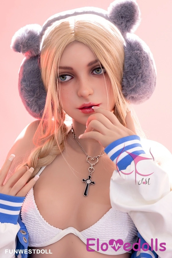 Búp bê tình dục 159cm A Cup TPE mắt xanh ngực nhỏ màu trắng Xem chi tiết 4