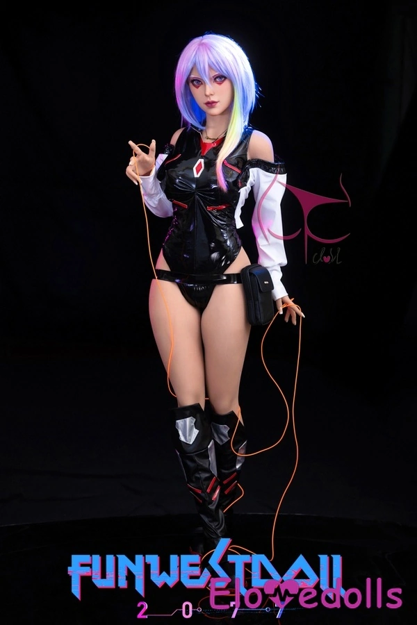 Boneka Seks Mungil Berukuran 155cm F Cup TPE Bibir Tipis Mata Biru