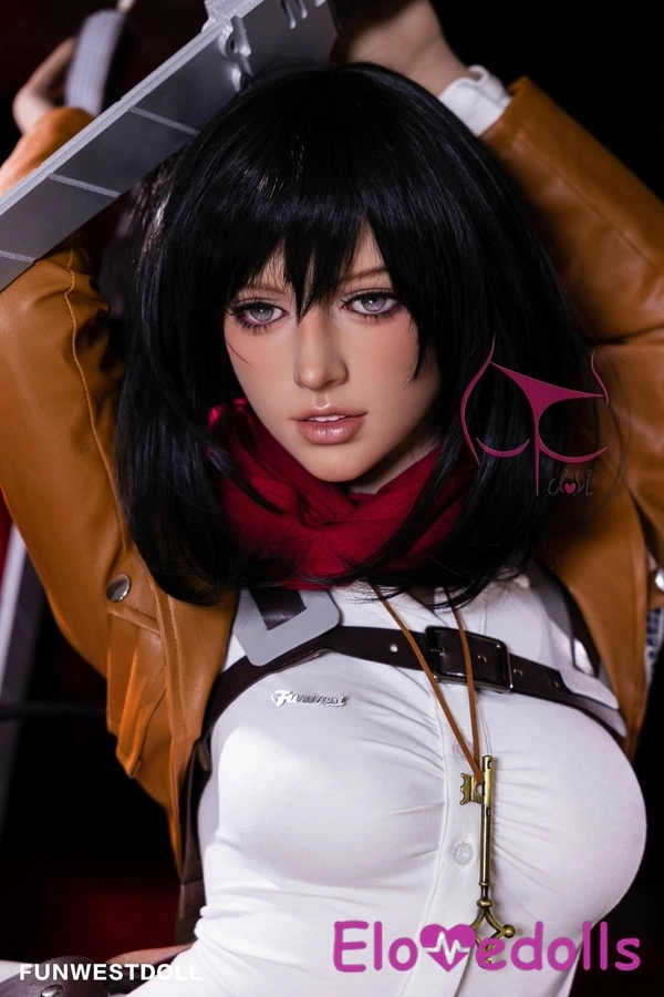 Galeri Boneka Seks Terbaik 159cm A Cup TPE Bibir Tipis Menggairahkan Hitam 2