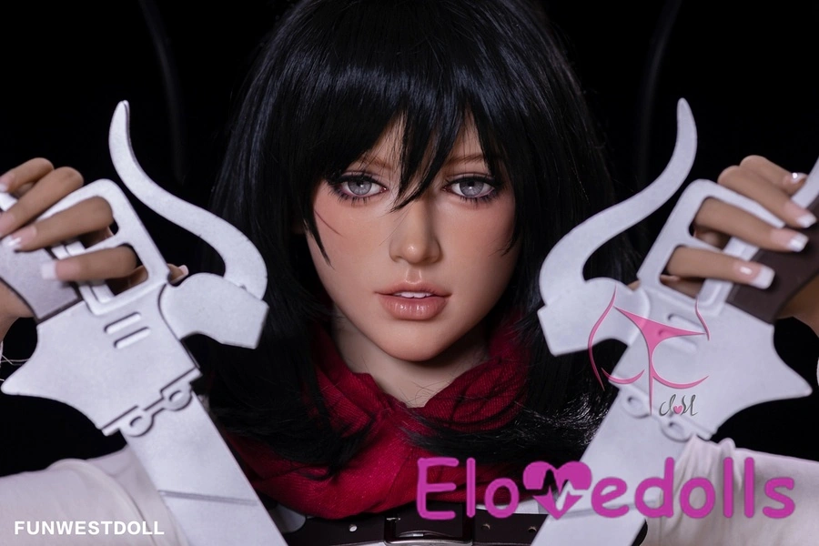 Boneka Seks Terbaik 159cm TPE Cup A, Mata Hitam Abu-abu Menggairahkan, Tampilan Detail 5