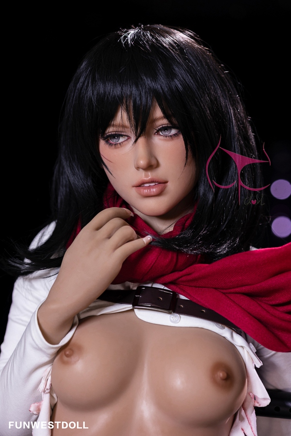 159cm A Cup TPE Voluptuous Black Gray Eyes Sex Doll Detail View 7