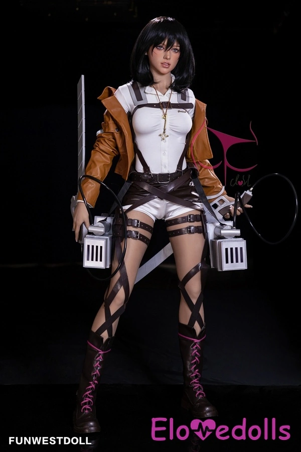 Boneka Seks Terbaik 159cm A Cup TPE Hitam Menggairahkan Mata Abu-abu Detail Tampilan 14