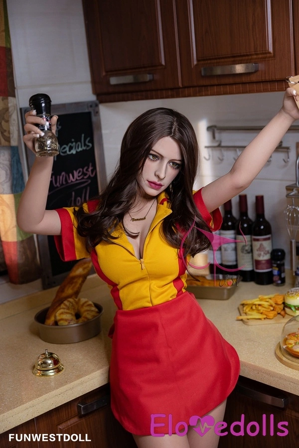 155 ซม. คัพ F TPE ตาสีเหลืองอำพัน ผมสีน้ำตาล หน้าอกเล็ก สินค้าตุ๊กตาเซ็กส์ที่ดีที่สุด