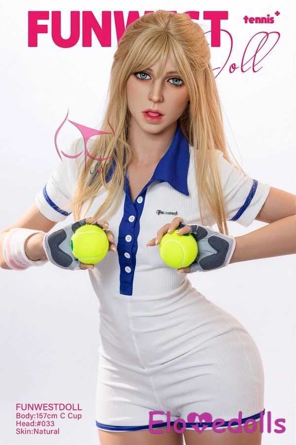 Galeri Boneka Seks Terbaik 157: 3cm C Cup TPE Bibir Penuh Pirang Atletik