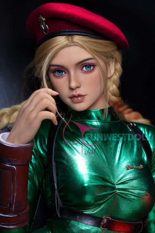 157cm C Cup TPE Glossy Lips Green Eyes Blonde Sex Doll Gallery 3