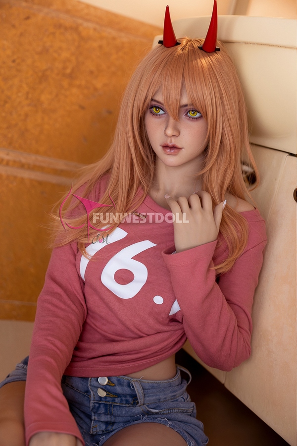 159cm A Cup TPE Amber Eyes Thin Lips Red Sex Doll Detail View 10