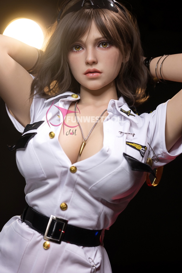 157cm C Cup TPE Petite Breasts Amber Eyes Brunette Sex Doll Detail View 1