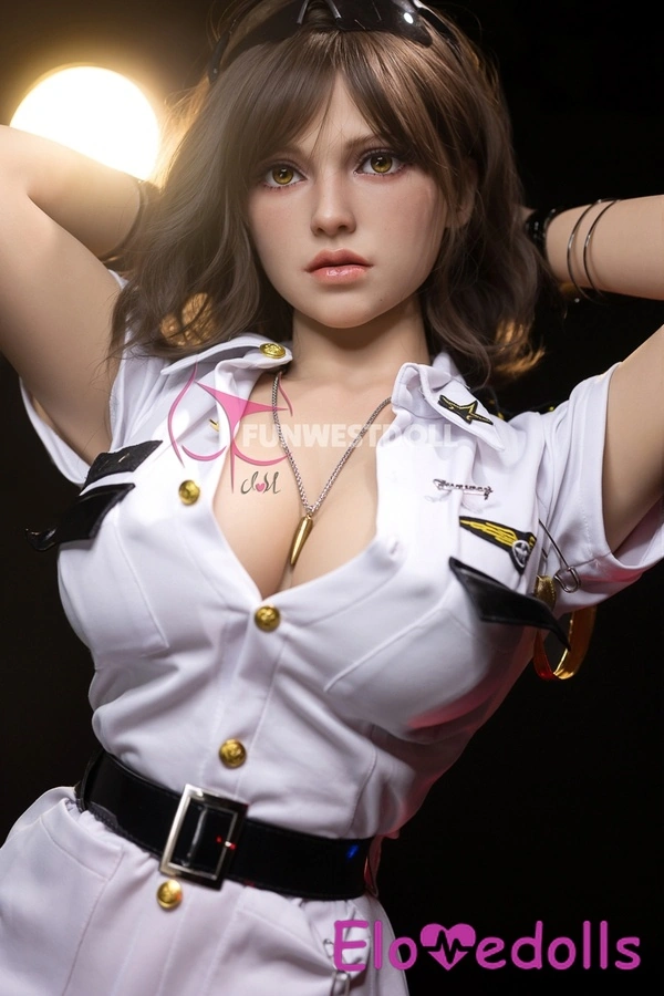 157cm C Cup TPE Petite Breasts Amber Eyes Brunette Sex Doll Detail View 1