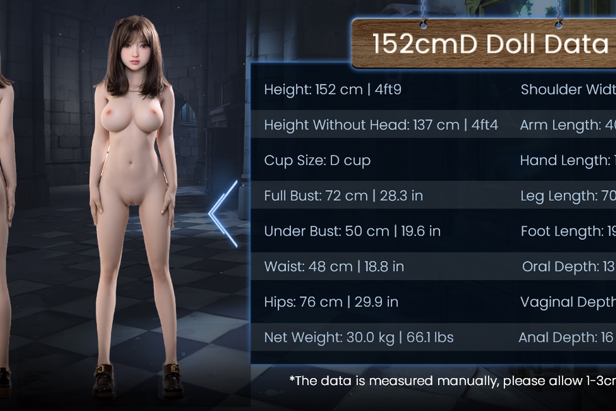 152cm D Cup TPE Petite Small Breasts Gray Eyes Sex Doll Detail View 25