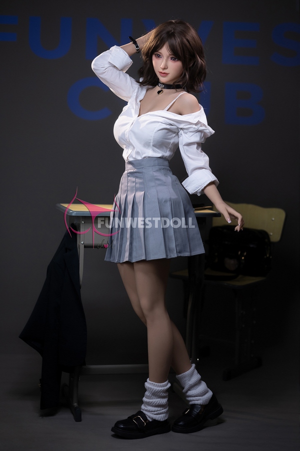 155cm F Cup TPE Gray Eyes Small Breasts Brunette Lifelike Sex Doll Gallery 7