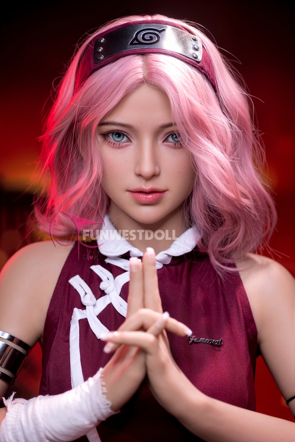 159cm A Cup TPE Petite Breasts Pink Gray Eyes Lifelike Sex Doll Gallery 2