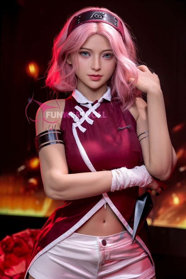 159cm A Cup TPE Thin Lips Petite Breasts Pink Lifelike Sex Doll Gallery 3