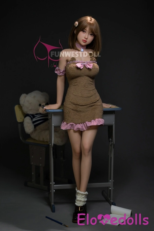 152cm D Cup TPE Thin Lips Amber Eyes Brunette Lifelike Sex Doll Product