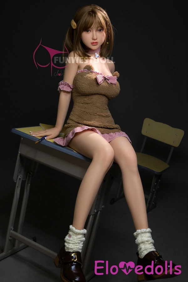 Păpușă sexuală realistă cu cupă D, 152 cm, TPE, brunetă, ochi chihlimbar, sâni mici, vedere detaliată 10