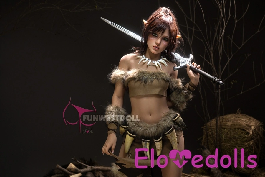 159cm A Cup TPE Amber Eyes Full Lips Brunette Sex Doll Gallery 3