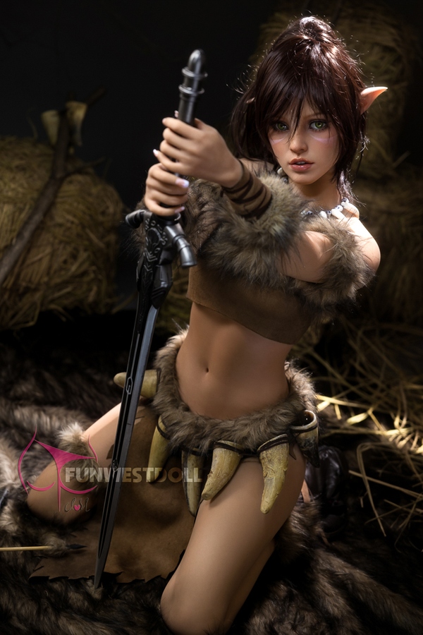 159cm A Cup TPE Brunette Voluptuous Amber Eyes Sex Doll Detail View 3