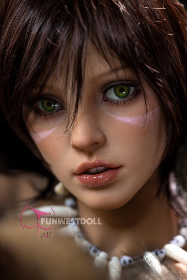 159cm A Cup TPE Voluptuous Brunette Amber Eyes Sex Doll Detail View 4