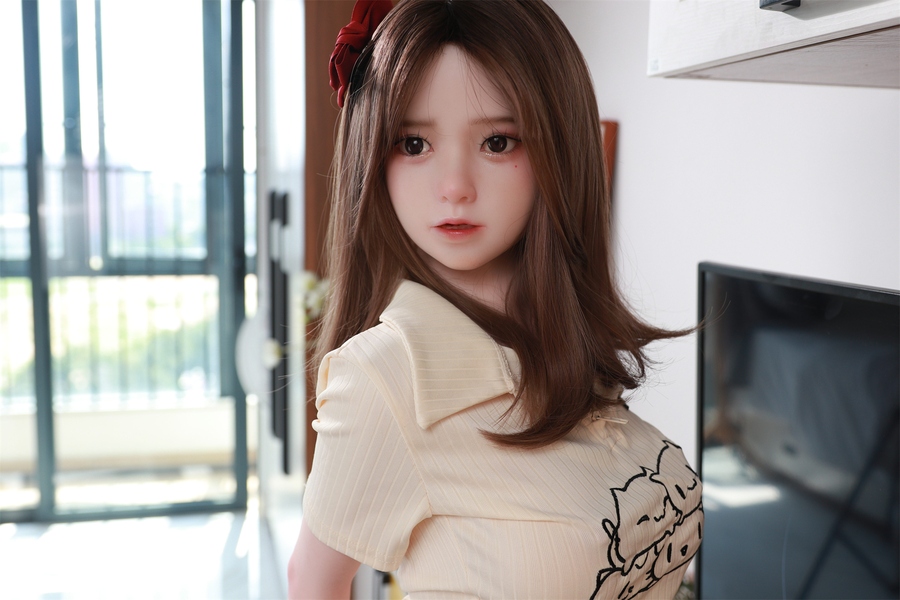 148cm C Cup Silicone Thin Lips Amber Eyes Brunette Japanese Sex Doll Gallery 7