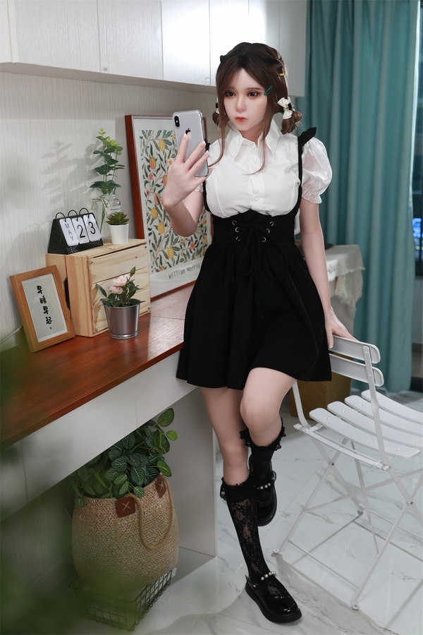 158cm B Cup Silicone Small Breasts Gray Eyes White Lifelike Sex Doll Gallery 4