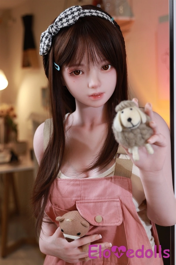 158cm B Cup Σιλικόνης μελαχρινή κεχριμπαρένια μάτια με μικρό στήθος Anime Sex Doll Gallery 7