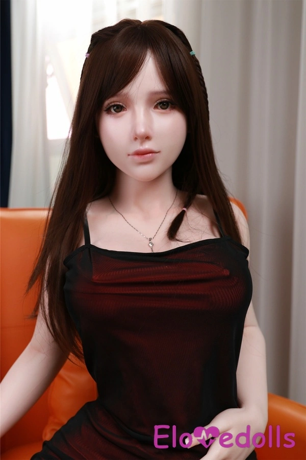 Búp bê thật 161cm cúp F bằng silicon mắt màu hổ phách ngực nhỏ màu đen Bộ sưu tập 4