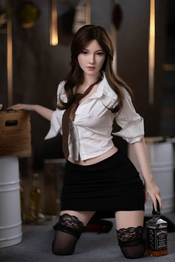 161cm F Cup Silicone Black Medium Breasts Gray Eyes Realistic Sex Doll Detail View 7