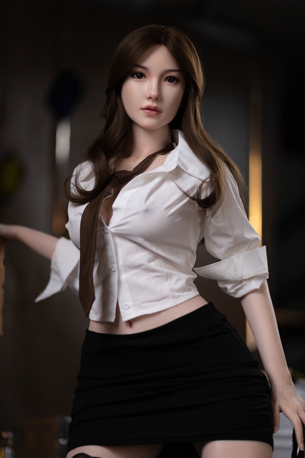 161cm F Cup Silicone Gray Eyes Medium Breasts Black Realistic Sex Doll Detail View 9