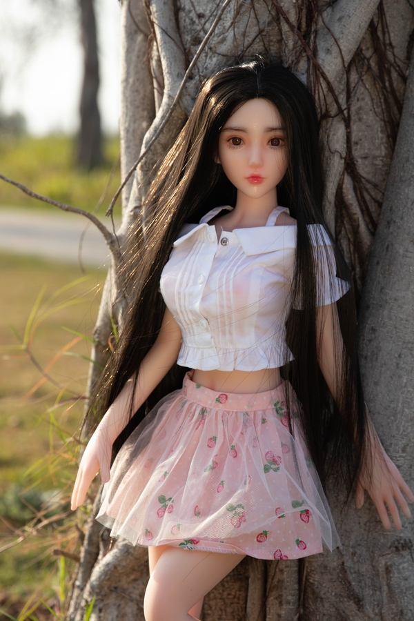 65cm C Cup Silicone Petite Black Amber Eyes Mini Sex Doll Gallery 3