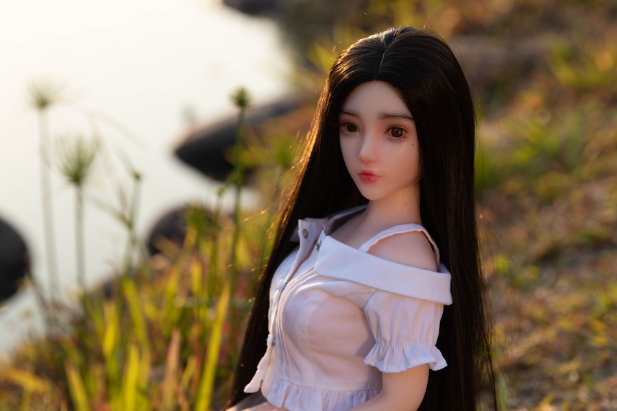 65cm C Cup Silicone Petite Breasts Black Thin Lips Mini Sex Doll Detail View 1