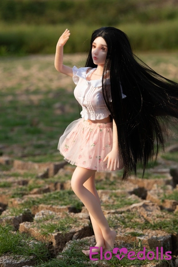 Μίνι κούκλα σεξ με σιλικόνη, μέγεθος C, 65cm, μικρά στήθη και μαύρα κεχριμπαρένια μάτια. Λεπτομέρειες προβολής 15