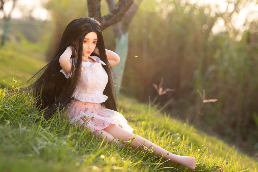 65cm C Cup Silicone Black Petite Breasts Amber Eyes Mini Sex Doll Detail View 19