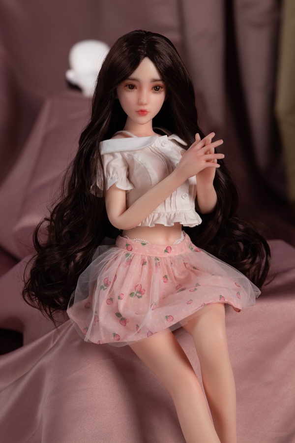 65cm C Cup Silicone Amber Eyes Black Small Breasts Mini Sex Doll Product