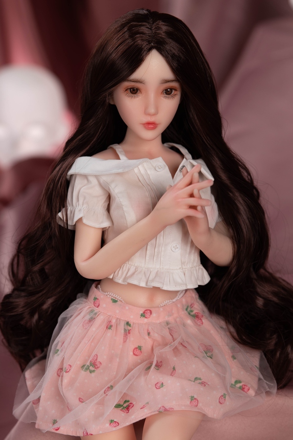 65cm C Cup Silicone Black Small Breasts Thin Lips Mini Sex Doll Gallery 3
