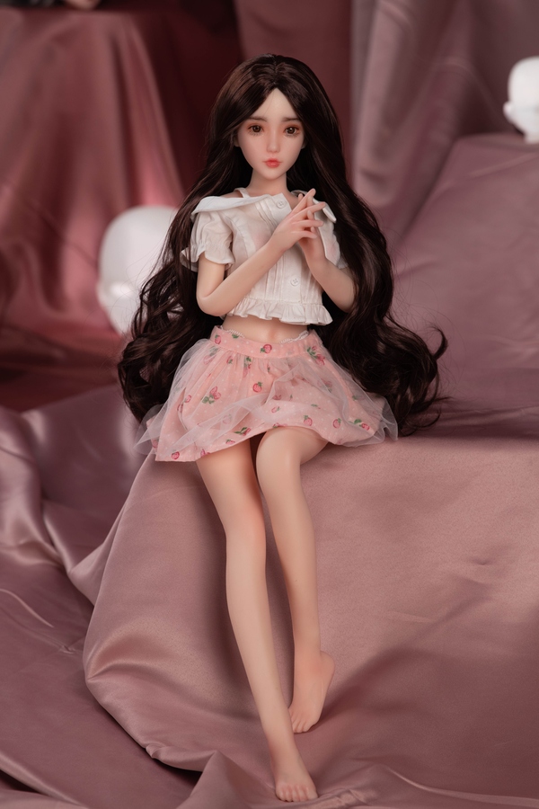 65cm C Cup Silicone Amber Eyes Black Small Breasts Mini Sex Doll Gallery 4