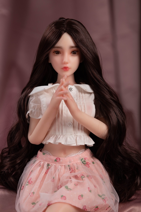 65cm C Cup Silicone Amber Eyes Black Small Breasts Mini Sex Doll Gallery 6
