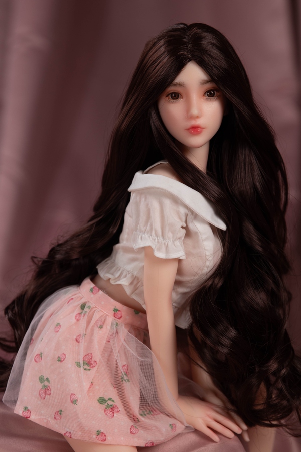 65cm C Cup Silicone Small Breasts Black Amber Eyes Mini Sex Doll Detail View 3