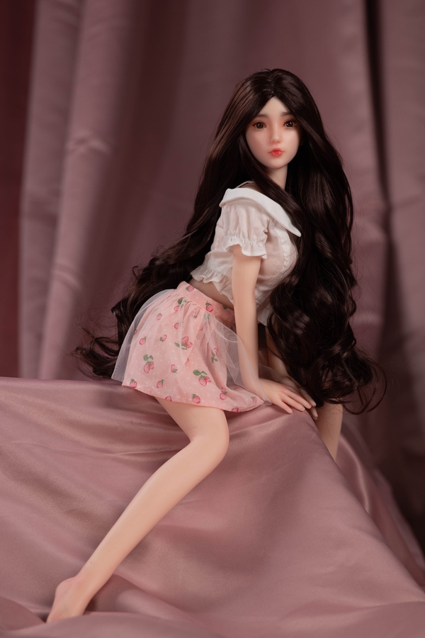 65cm C Cup Silicone Petite Amber Eyes Black Mini Sex Doll Detail View 4