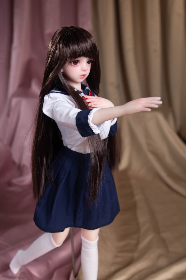 65cm C Cup Silicone Thin Lips Brunette Gray Eyes Mini Sex Doll Gallery 3