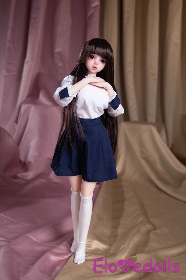 65cm C Cup Σιλικόνης μελαχρινή μικρή κούκλα σεξ με γκρίζα μάτια και μικρό στήθος