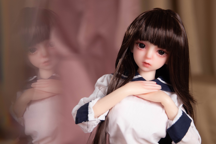 65cm C Cup Silicone Small Breasts Petite Gray Eyes Mini Sex Doll Detail View 1