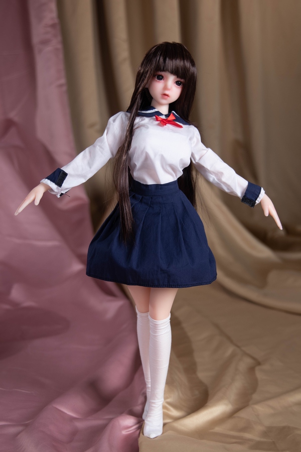 65cm C Cup Silicone Brunette Small Breasts Gray Eyes Mini Sex Doll Detail View 2