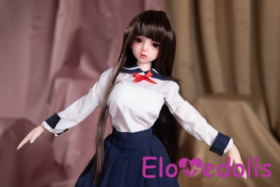 Μίνι κούκλα σεξ με λεπτό κύπελλο σιλικόνης 65cm C Cup και μελαχρινή γκρίζα μάτια. Λεπτομέρειες προβολής 3